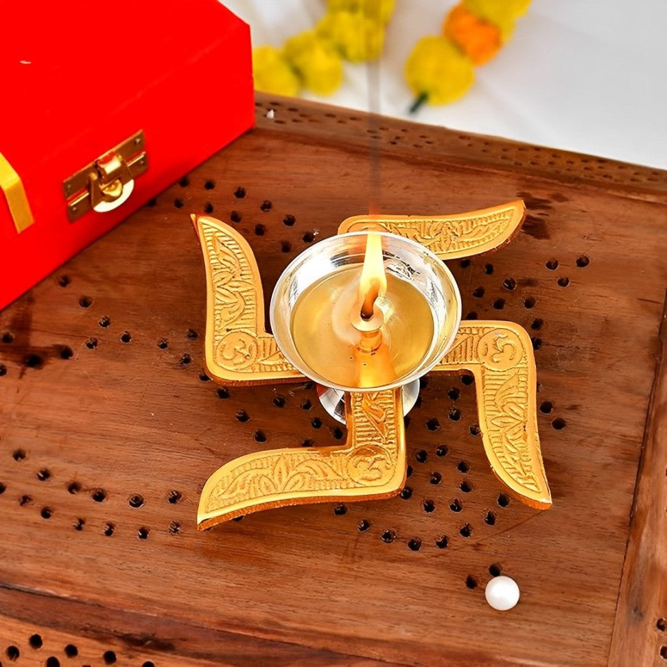 Swastik Diya Best for Gifting Comes in a Gift Box