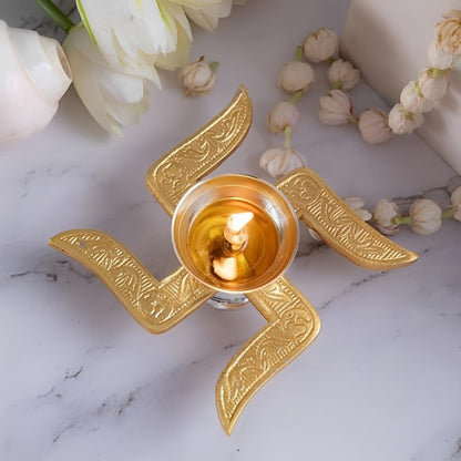 Swastik Diya Best for Gifting Comes in a Gift Box