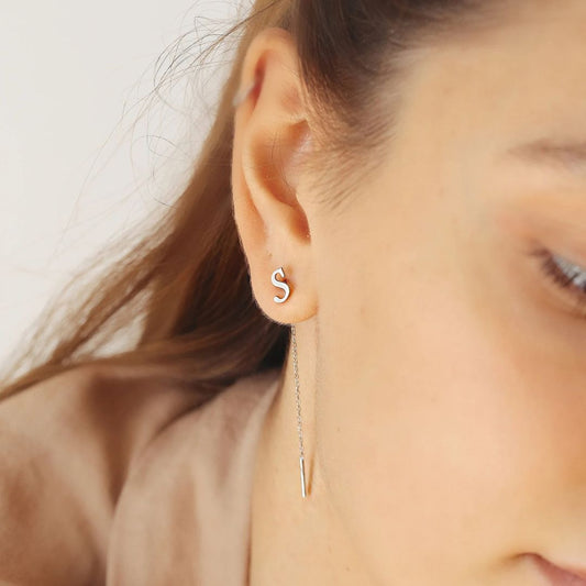 Tiny Initial Earring