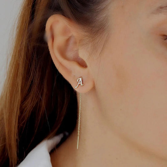 Tiny Initial Earring