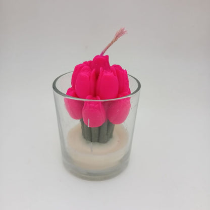 Tulip Bouquet Candle in Glass Jar