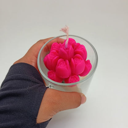 Tulip Bouquet Candle in Glass Jar
