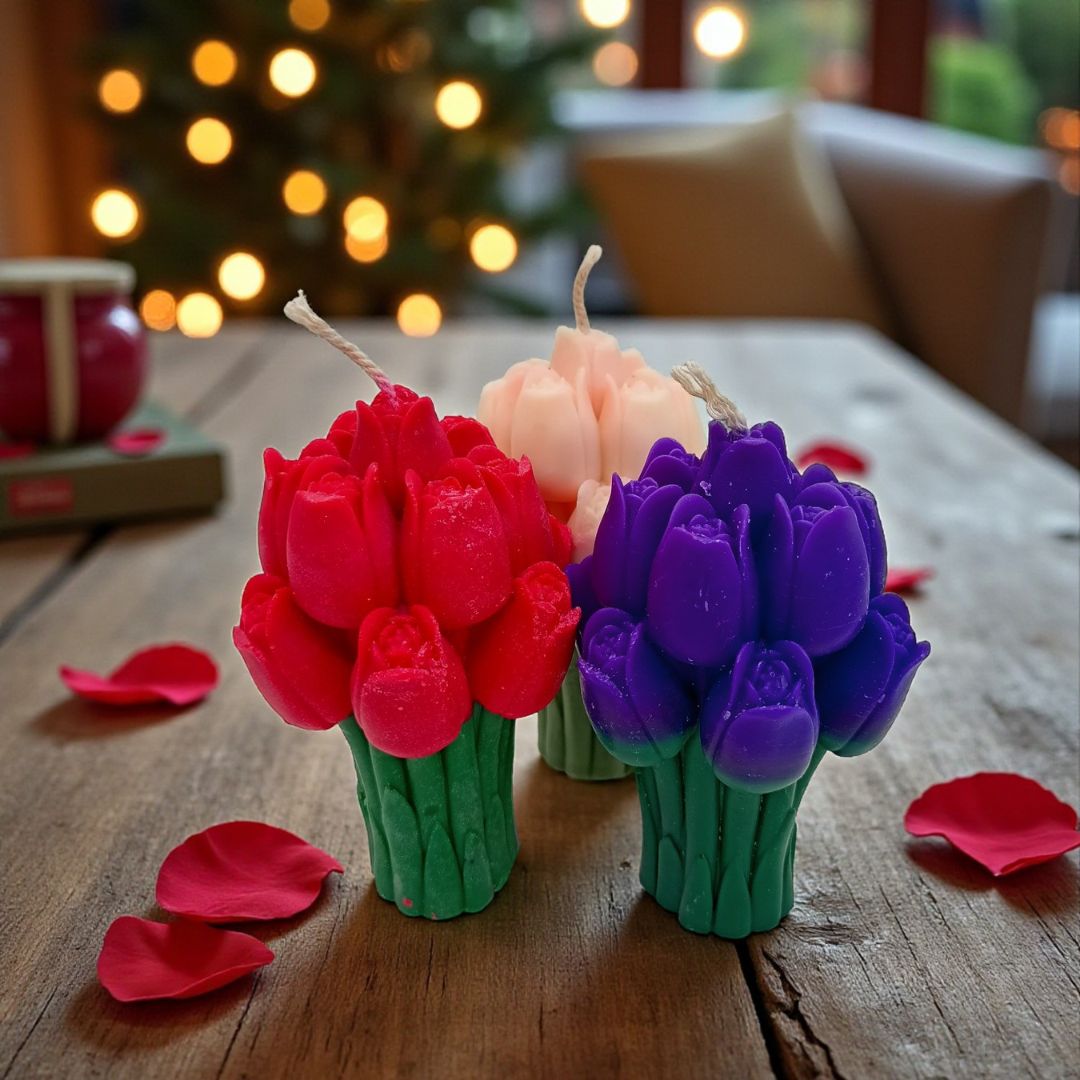Tulip Scented Candle | Set of 3