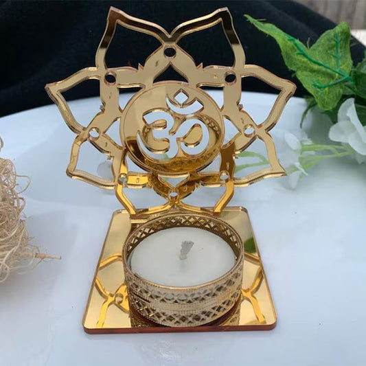 Acrylic Om Shadow Decorative Diya For Diwali