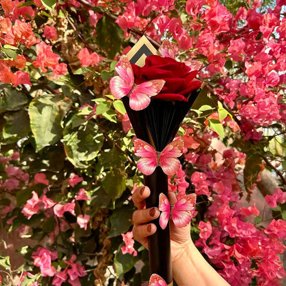 Velvet Flower Bouquet With Butterflies