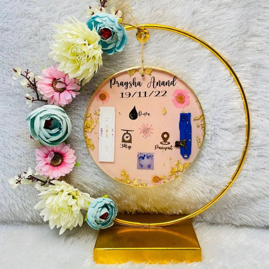 Welcome Baby Round Resin Frame