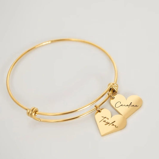 Personalized Heart Shape Couple Name Bracelet
