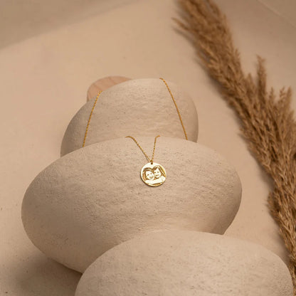 Custom Round Photo Engraved Necklace