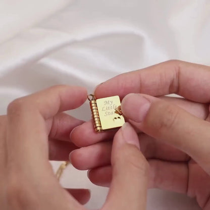 Customized Book Locket With Engraved Message