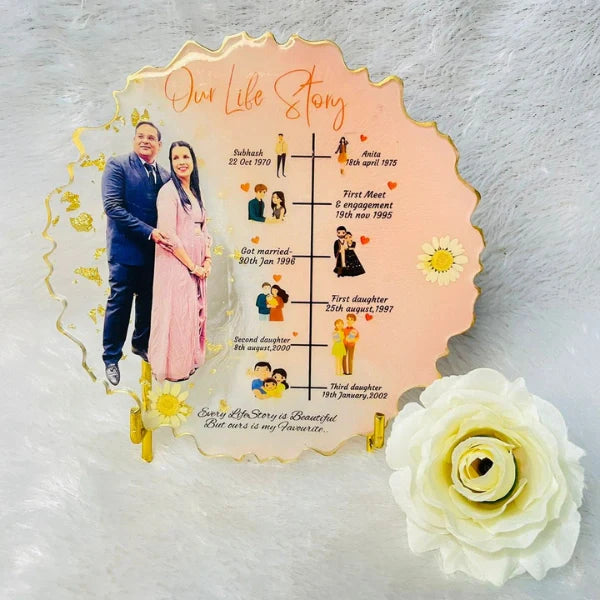 Love Story Resin Photo Frame